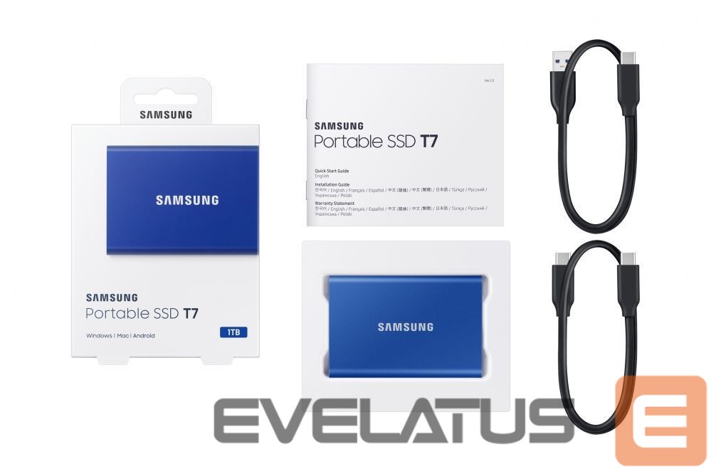 Mälupulk Samsung MU-PC1T0H/WW Portable SSD T7 USB 3.2 1TB Blue