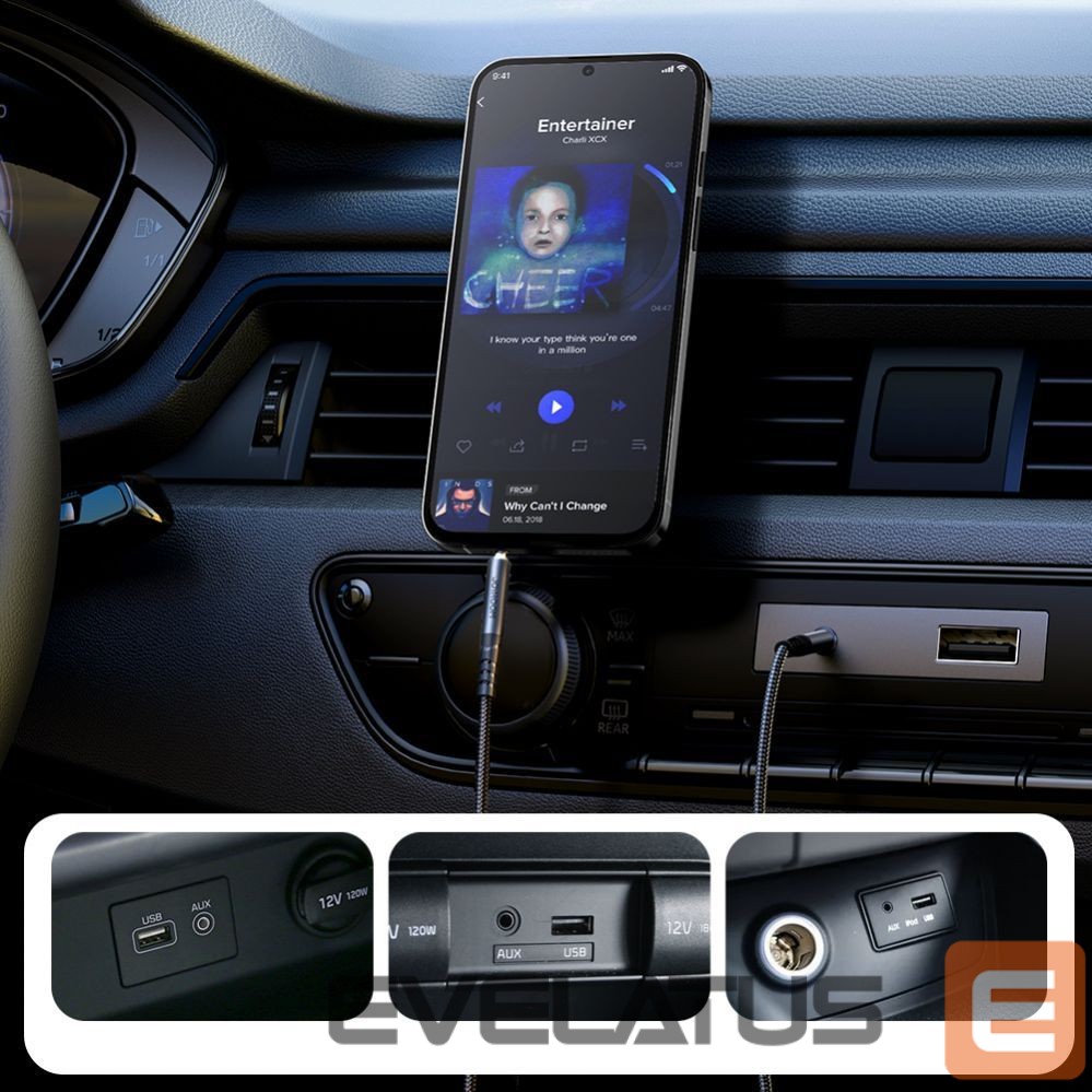 Üleminek Joyroom Joyroom stereo audio cable AUX 3.5 mm mini jack 1.2m black (SY-A08)