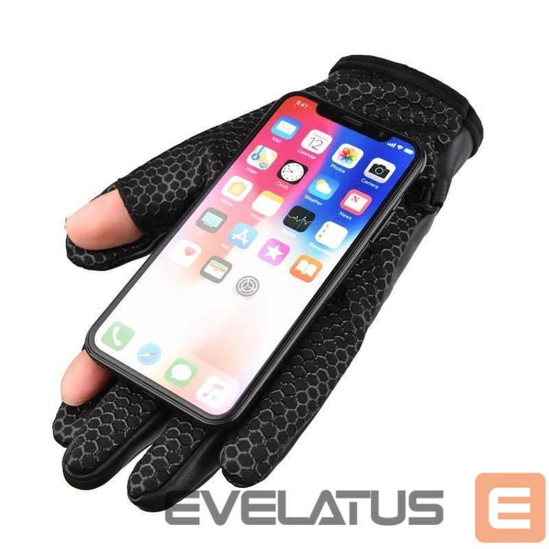 Jalgratta tarvik Hurtel Men's insulated, anti-slip telephone gloves - black