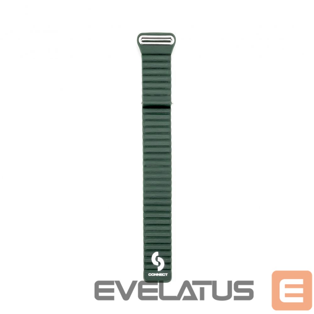 Rihm Connect 20mm Flat head Leather - Silicone Loop Magnetic Watch Strap (130mm M/L) Forest Green