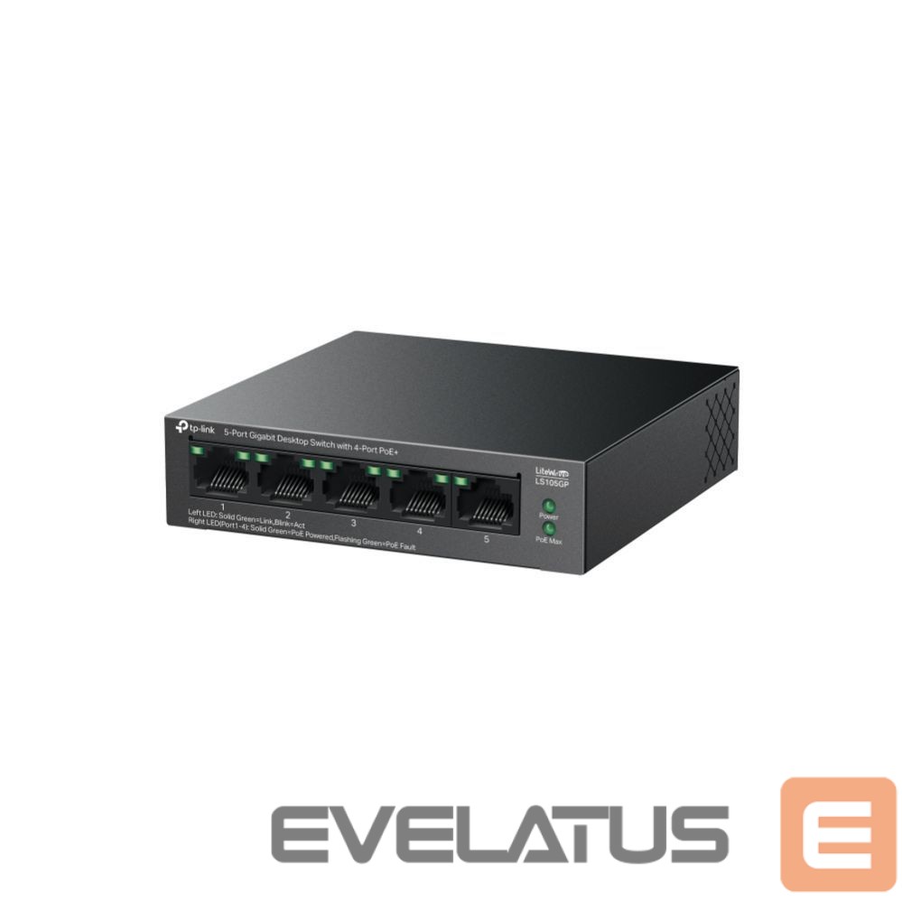 Võrgulülitid TP-Link NET SWITCH 5PORT 4POE+/LS105GP
