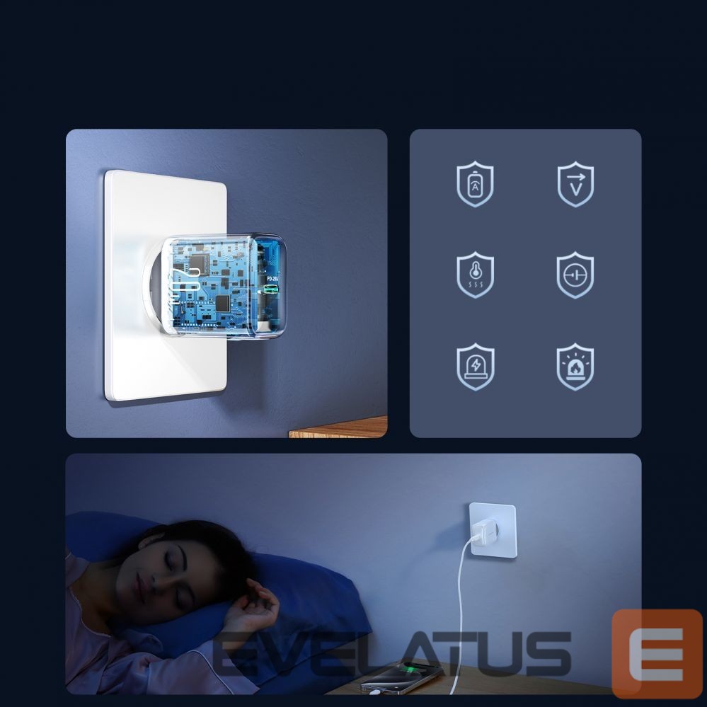 Adaptrid Joyroom Joyroom JR-TCF20 wall charger with a USB-C connector with a power of up to 20W (with USB-C / USB-C cable)