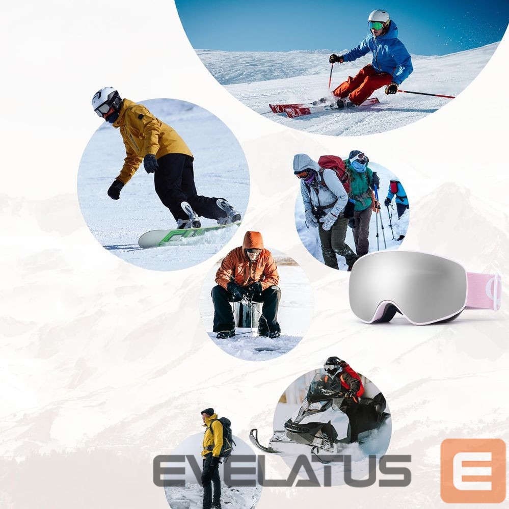 Muud kaubad Qunature Qunature Pink Children's skiing goggles (medium/large children's version)