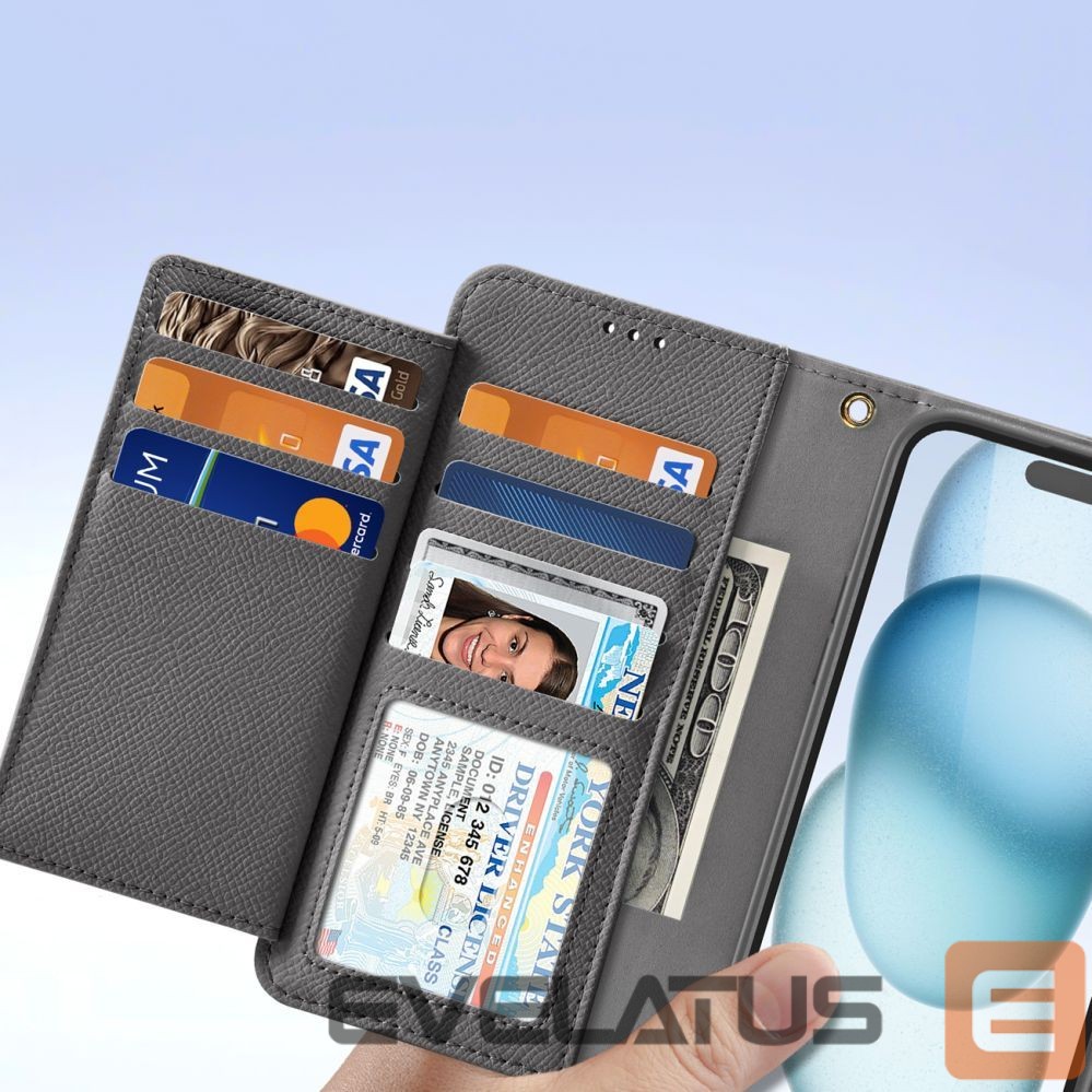 Tagakaaned Dux Ducis Dux Ducis Lawa Leather Case for iPhone 15 - Gray