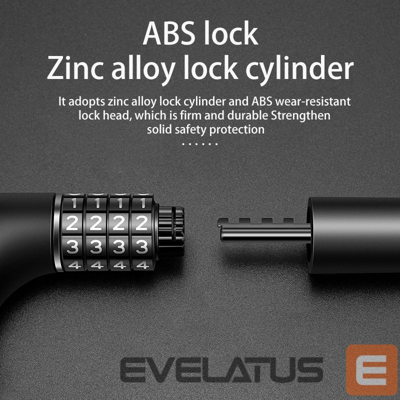 Jalgratta tarvik Rockbros Rockbros 3230002001 bicycle lock with combination and key - black