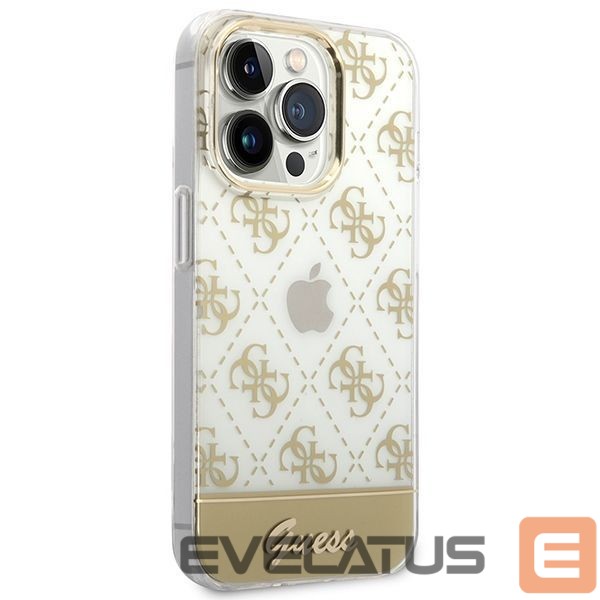 Tagakaaned Guess Guess GUHCP14XHG4MHG iPhone 14 Pro Max 6.7 "gold / gold hardcase 4G Pattern Script