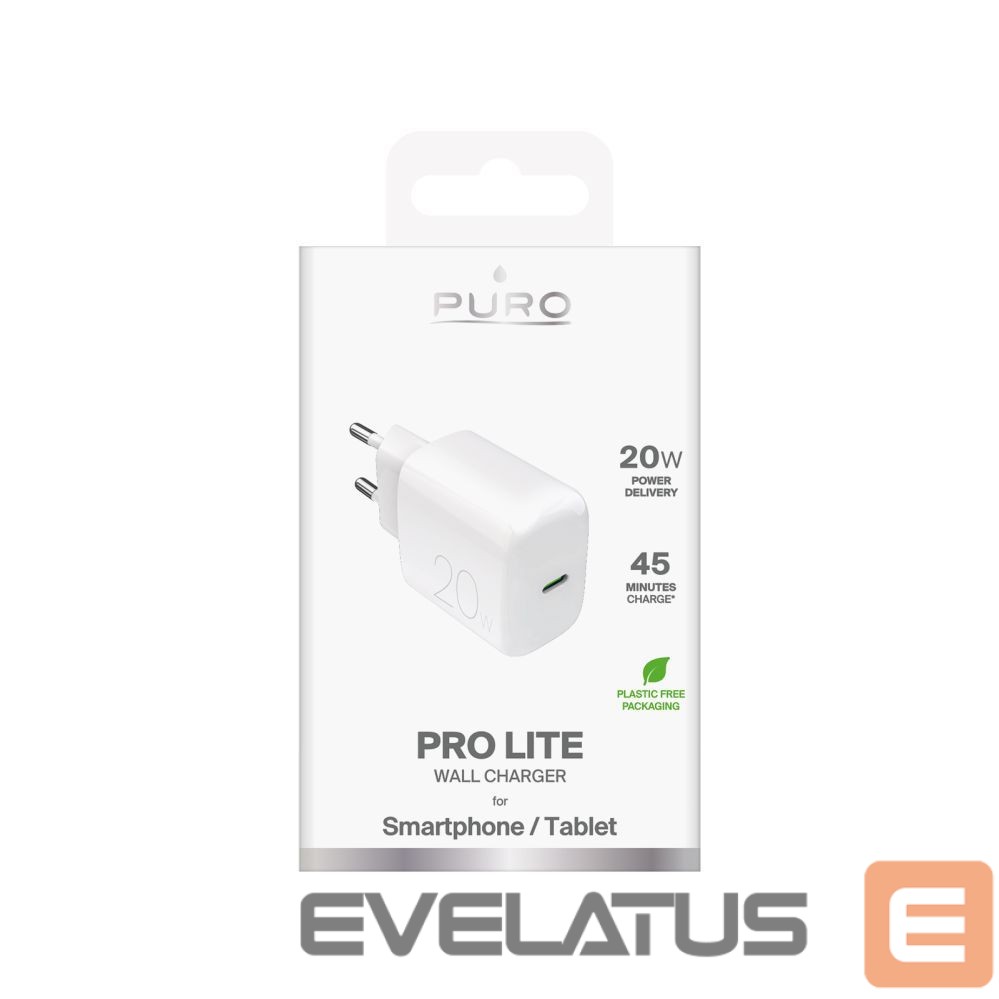 Adaptrid Puro Puro PROLITE 20W USB-C Wall Charger - White