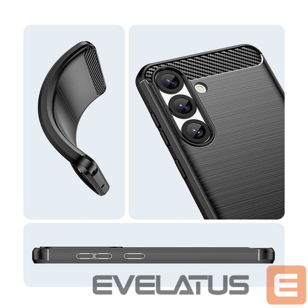 Tagakaaned Hurtel Carbon Case for Samsung Galaxy S25 Edge - Black
