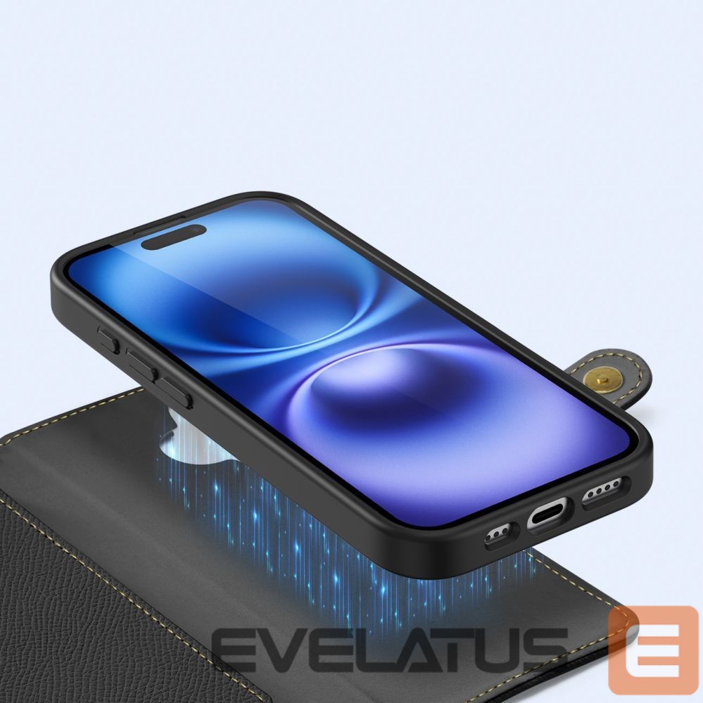 Tagakaaned Dux Ducis Dux Ducis Lawa Leather Case for iPhone 16 - Black