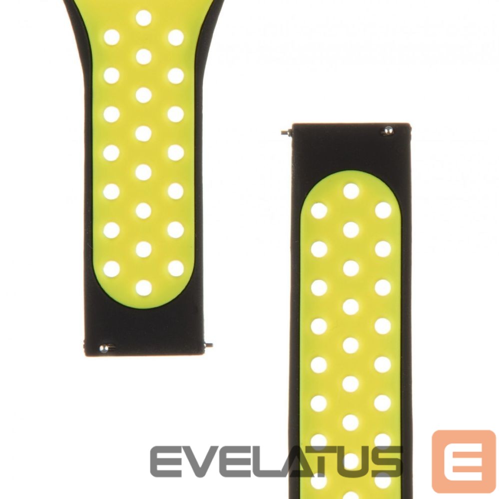 Rihm Tactical 20mm Double Silicone Watch Band Black Yellow