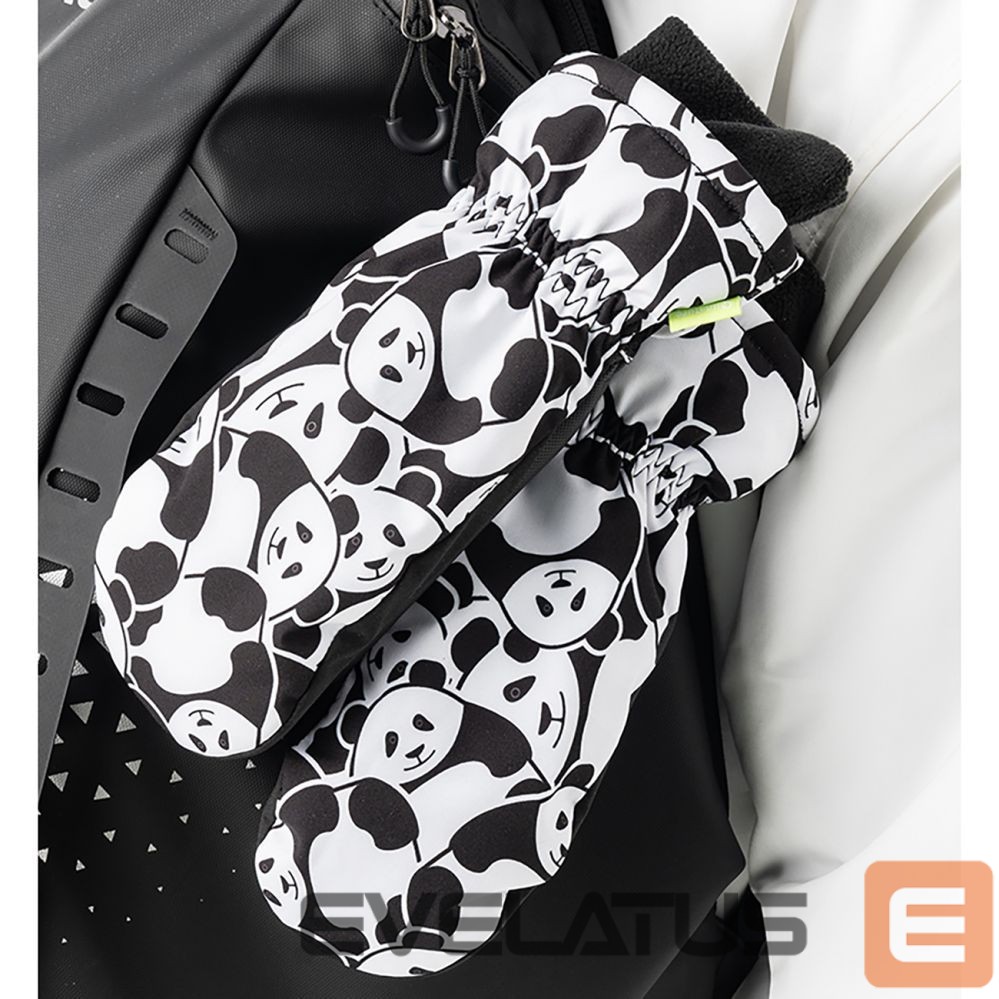 Teised Qunature Qunature Panda Heat Transfer Ski Gloves Kids Size S - Black/White