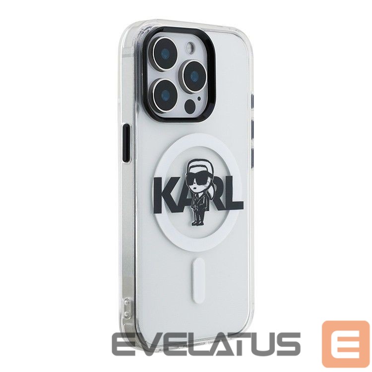 Tagakaaned Karl Lagerfeld Apple iPhone 15 Pro Max Silicone case with Magsafe IML KL Sketch Logo Transparent