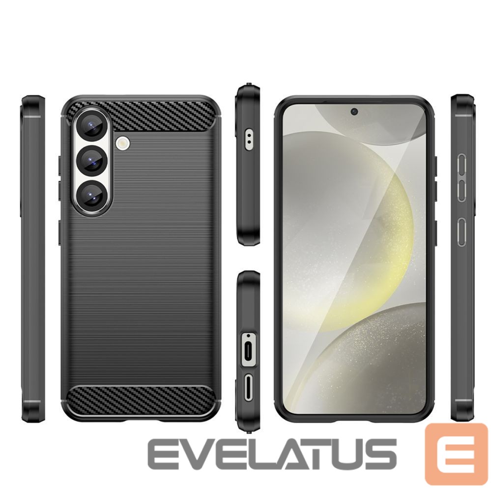 Tagakaaned Hurtel Carbon Case for Samsung Galaxy S25 Edge - Black