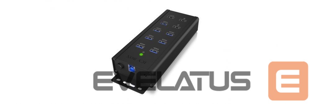 Ruuterid Raidsonic 7-port Industrial hub IB-HUB1703-QC3 0.71 m, Black, USB Type-A