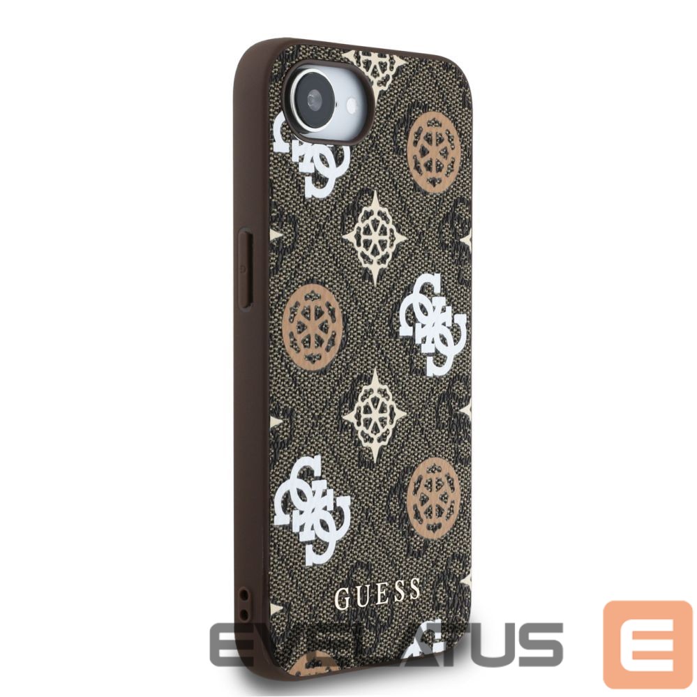 Tagakaaned Guess Guess PU 4G Peony case with MagSafe for iPhone 16e - brown