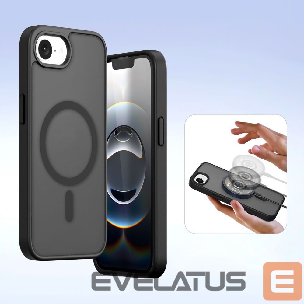 Tagakaaned Dux Ducis Dux Ducis Lawa iPhone 16e Leather Case with Detachable Magnetic Wallet - Black