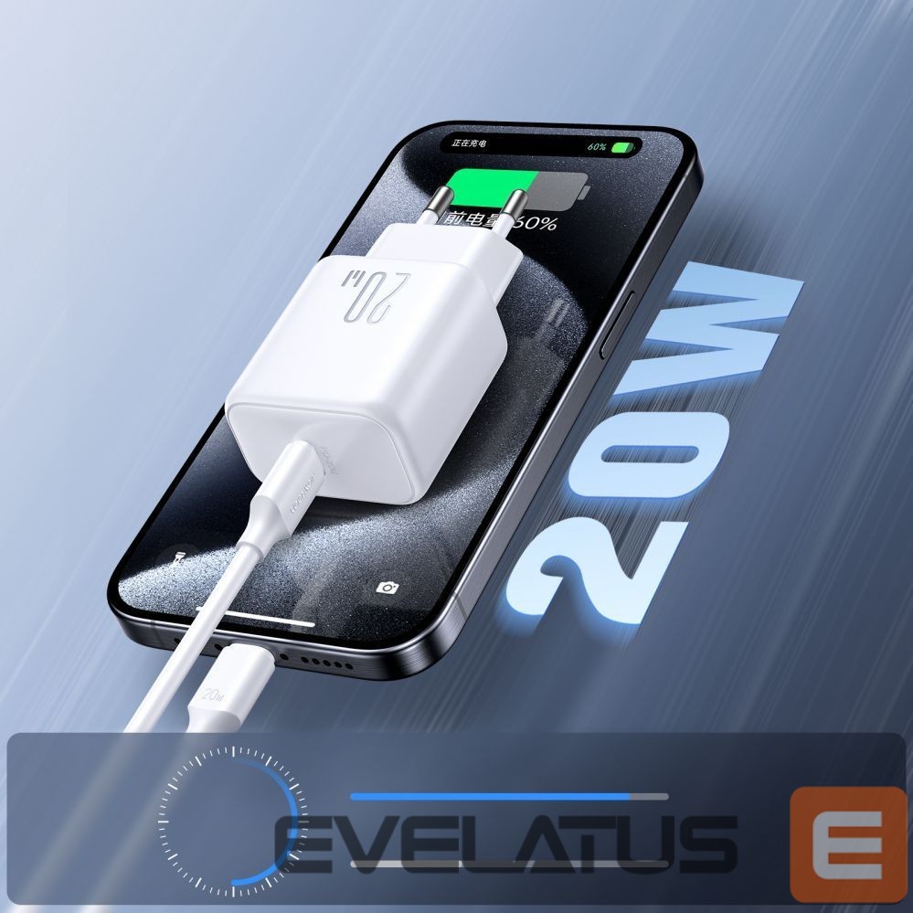 Adaptrid Joyroom Joyroom JR-TCF20 wall charger with a USB-C connector with a power of up to 20W (with USB-C / USB-C cable)