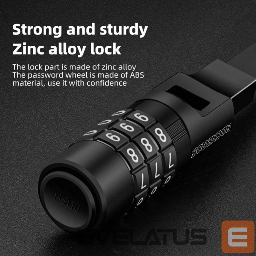 Jalgratta tarvik Rockbros Rockbros 3240001001 bicycle lock for 0.5 m combination - black