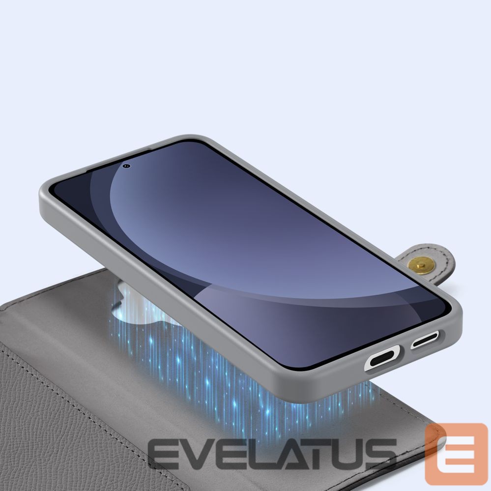 Tagakaaned Dux Ducis Dux Ducis Lawa Leather Case for Samsung Galaxy S25+ with Detachable Magnetic Wallet - Gray