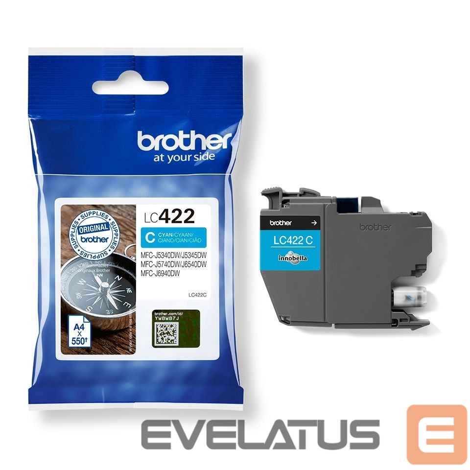 Tarvikud ja tarvikud Brother LC422C Ink Cartridge, Cyan