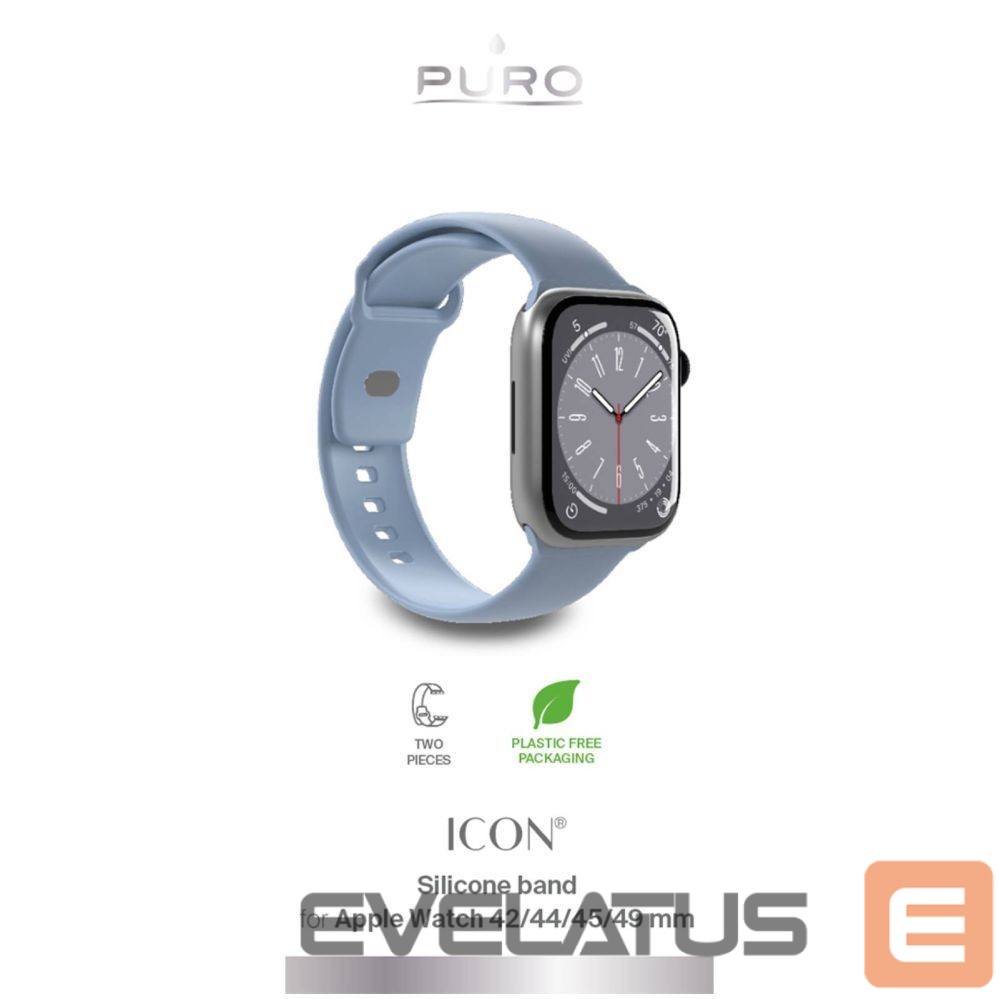 Rihm Puro Puro Icon Silicone Strap for Apple Watch 42 / 44 / 45 / 49 mm - Light Blue (2 pcs.)