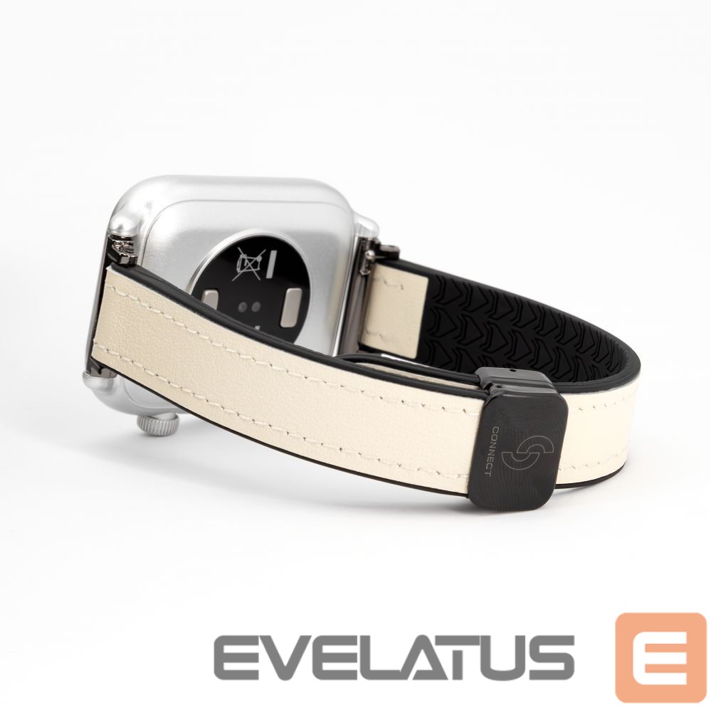 Rihm Connect 22mm Silicone Leather Watch Strap with Magnetic White
