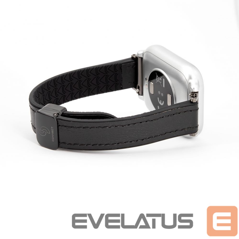Rihm Connect 20mm Silicone Leather Watch Straps with Magnetic Black