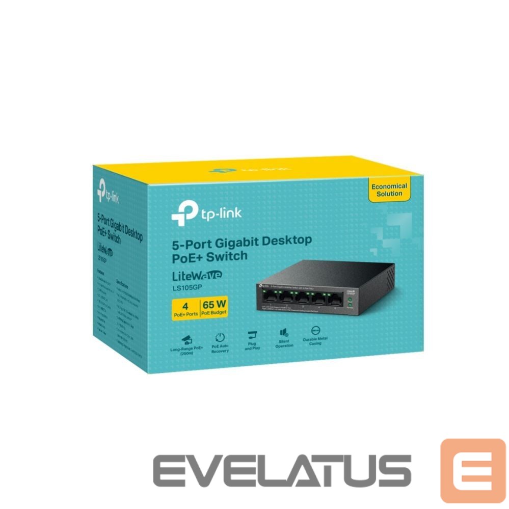 Võrgulülitid TP-Link NET SWITCH 5PORT 4POE+/LS105GP