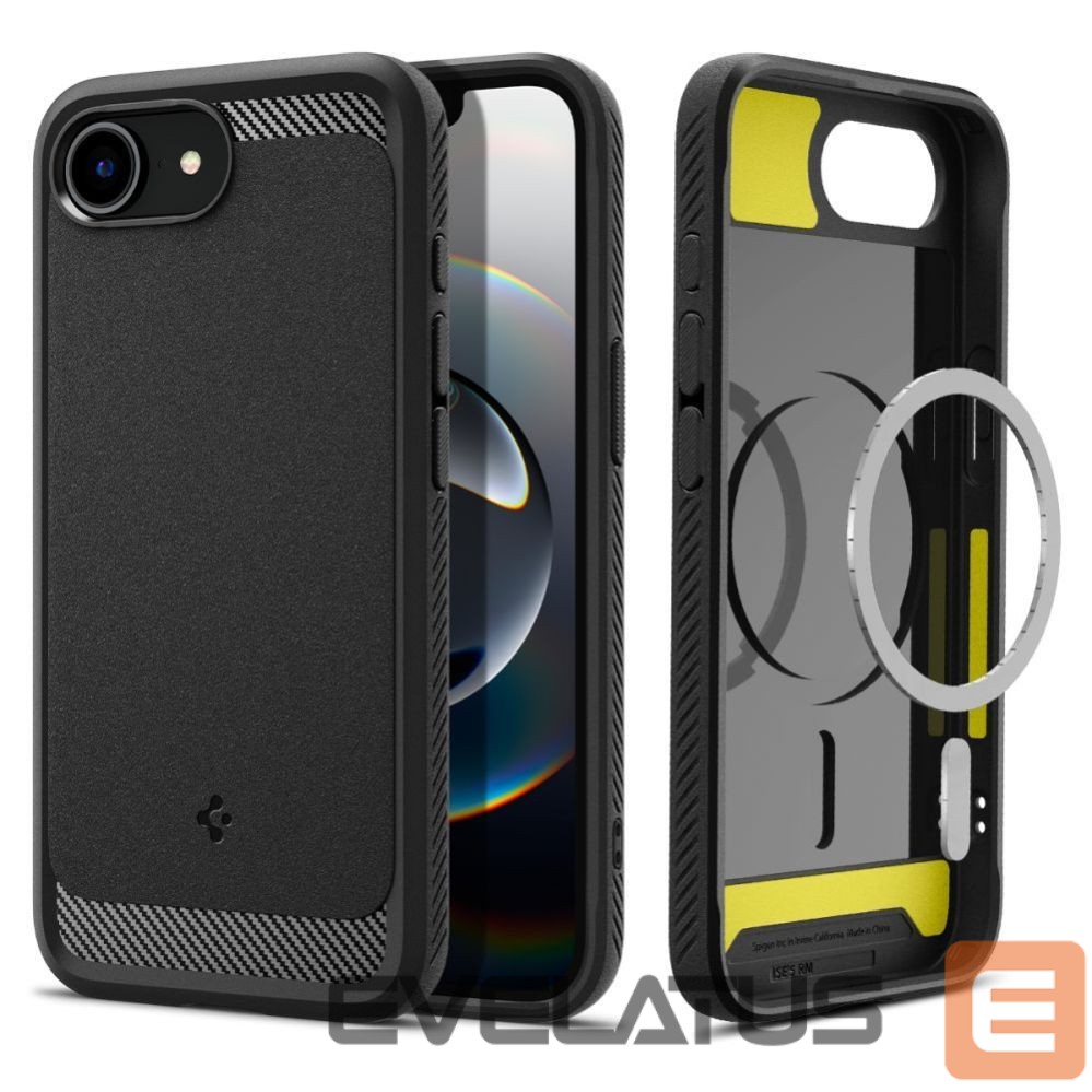 Tagakaaned Spigen Spigen Rugged Armor MagSafe case for iPhone 16e - black
