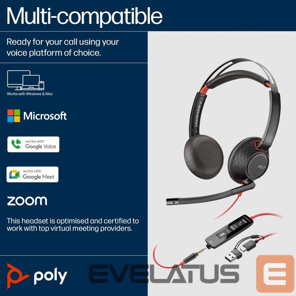 Arvutitarvikud HP HP Poly BW 5220 USB-C HS +3.5mmP USB-C/A
