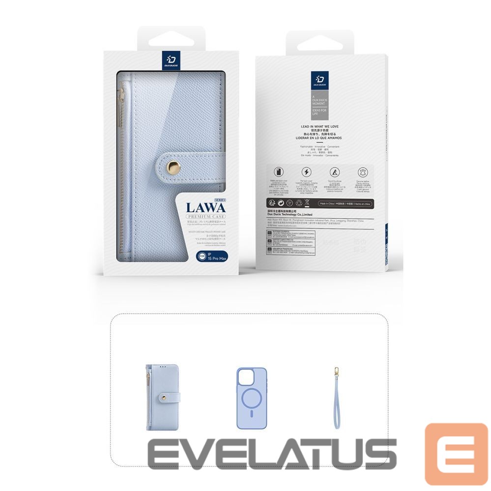 Tagakaaned Dux Ducis Dux Ducis Lawa Leather Case for iPhone 15 Pro - Blue