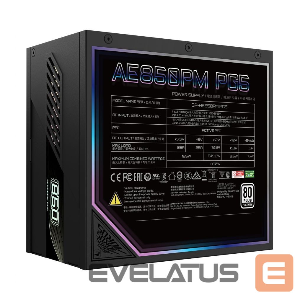 Arvuti komponendid Gigabyte GIGABYTE AORUS ELITE P850W 80+ Platinm