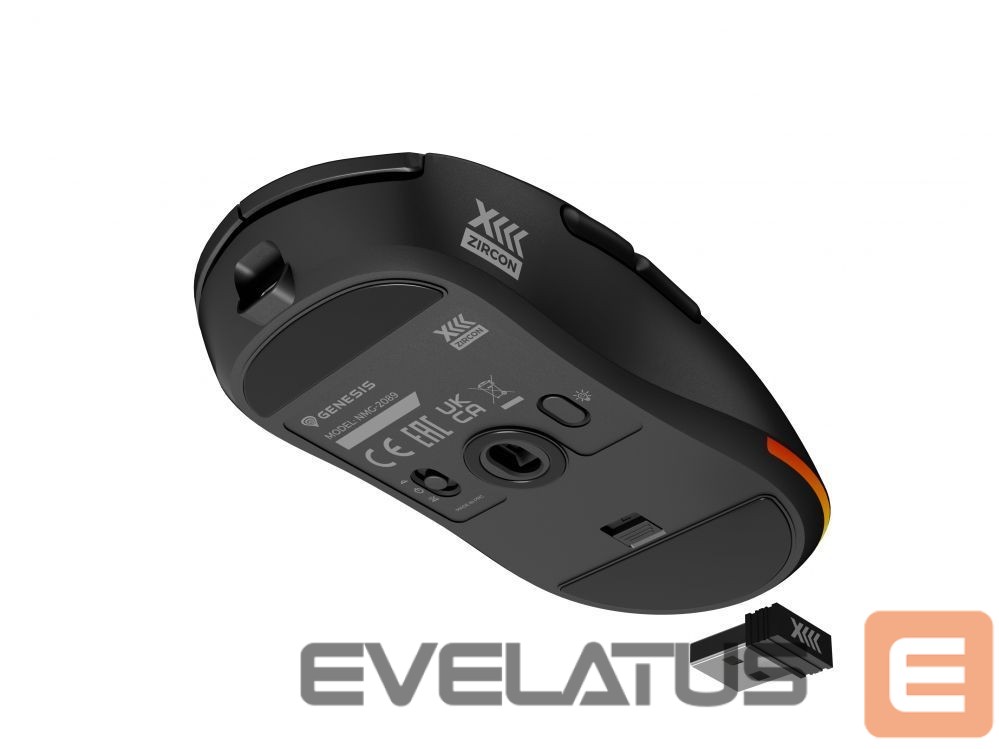 Arvutihiir Genesis Zircon XIII Custom | Wireless | Gaming Mouse | 2.4 GHz, USB | Black