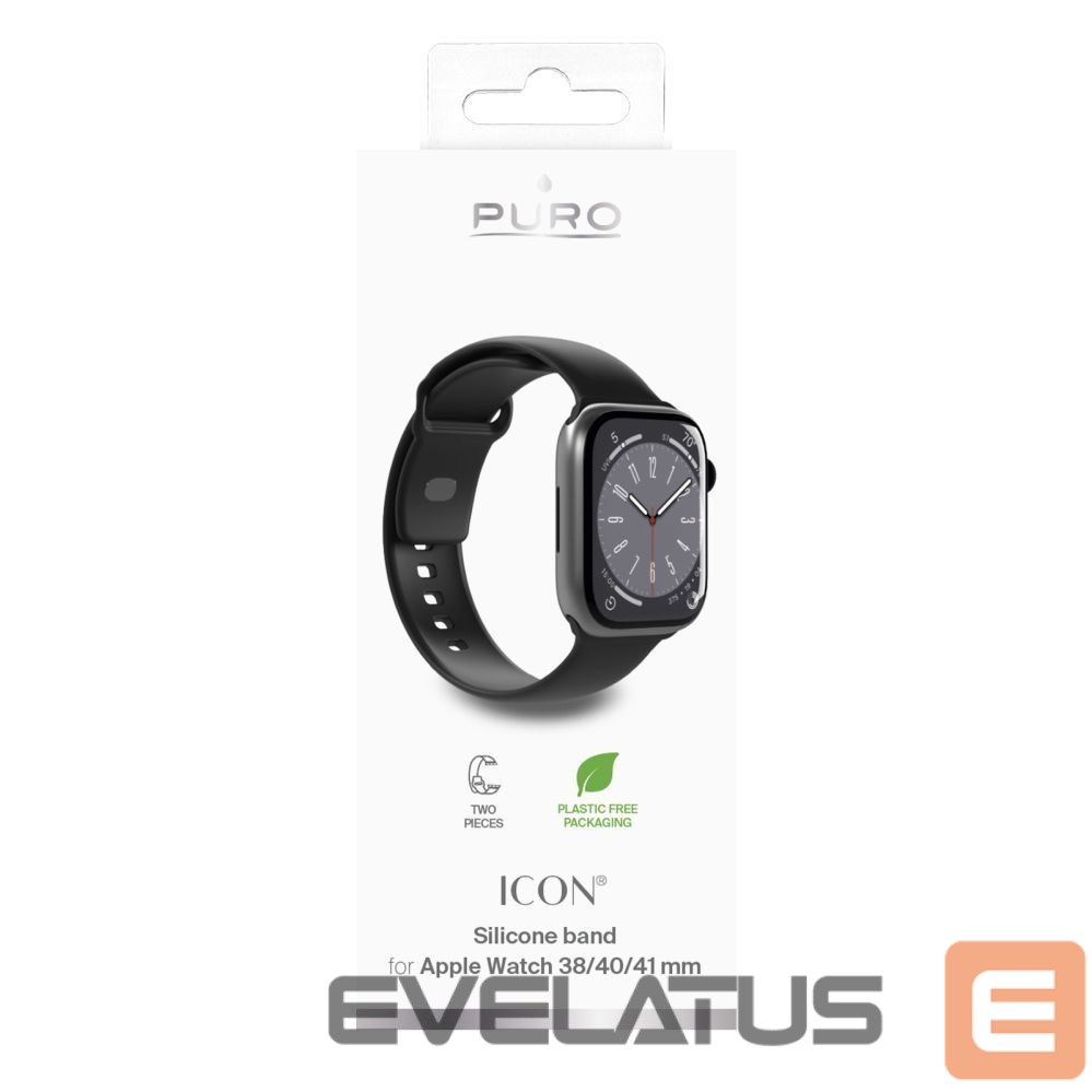 Rihm Puro Puro Icon Silicone Strap for Apple Watch 38 / 40 / 41 mm - Black (2 pcs.)
