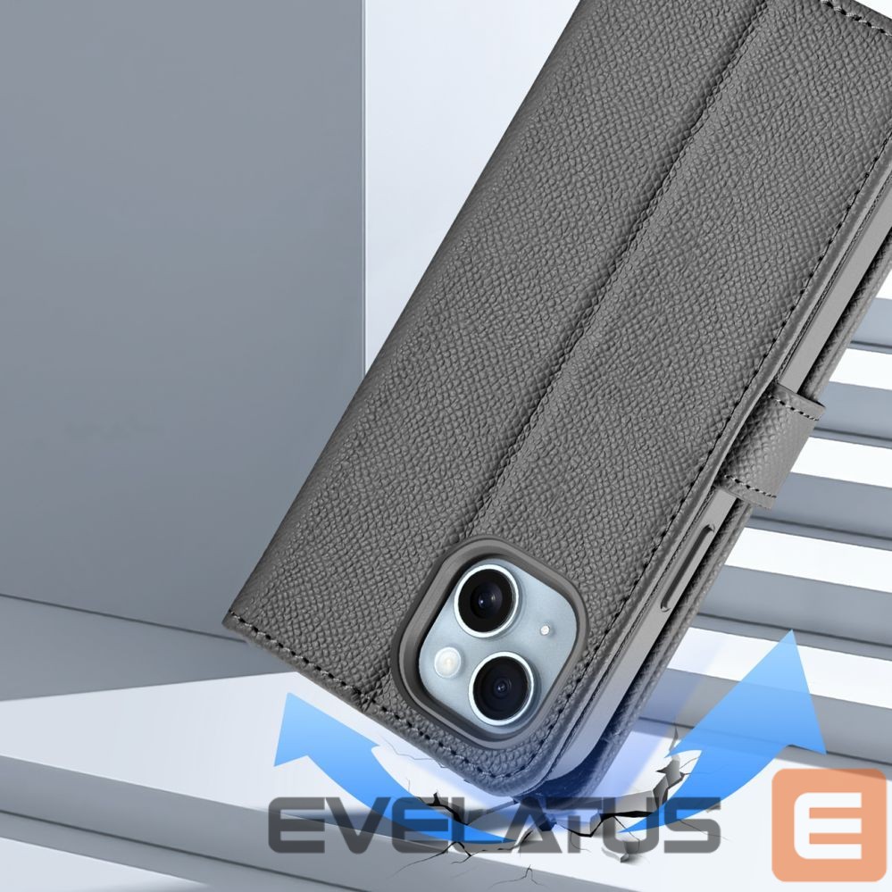 Tagakaaned Dux Ducis Dux Ducis Lawa Leather Case for iPhone 15 - Gray