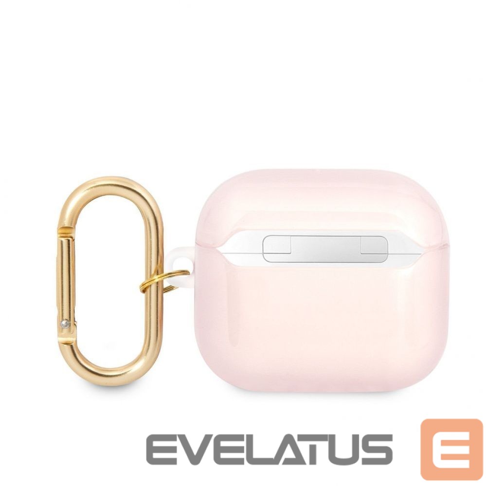 Korpus kõrvaklappidele Guess Apple Airpods 3 TPU Printed Stripe Case Pink