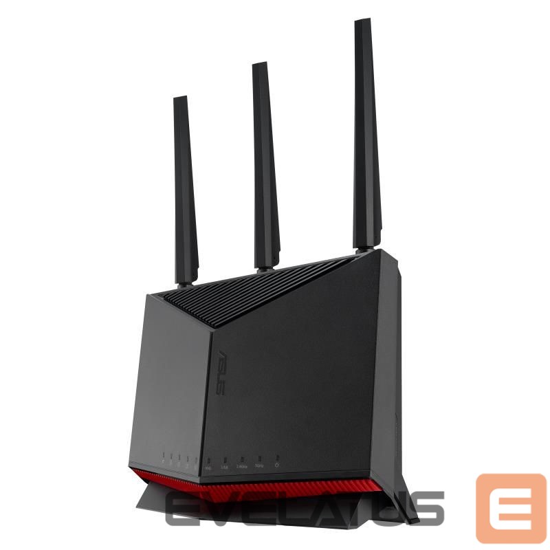 Ruuterid Asus Wireless Router||6800 Mbps|Mesh|Wi-Fi 5|Wi-Fi 6|Wi-Fi 6e|Wi-Fi 7|IEEE 802.11a|IEEE 802.11b|IEEE 802.11g|IEEE 802.11n|IEEE 802.11ac|IEEE 802.11ax|USB 2.0|3x2.5GbE|LAN \ WAN ports 2|Number of antennas 4|RT-BE86U