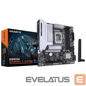 Intel protsessori emaplaat Gigabyte  Mainboard||Intel B860 Express|LGA1851|Micro-ATX|Memory DDR5|Memory slots 4|2xPCI-Express 16x|2xM.2|1xHDMI|1xDisplayPort|1xAudio-In|1xAudio-Out|1xMicrophone|5xUSB 2.0|3xUSB 3.2|1xUSB-C|1xRJ45|B860MGAMINGXWIFI6E1.0 