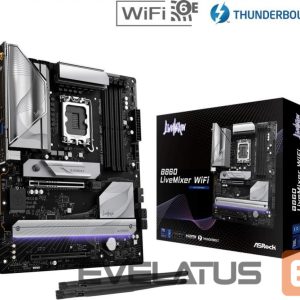 Intel protsessori emaplaat Asrock  Mainboard||Intel B860 Express|LGA1851|ATX|Memory DDR5|Memory slots 4|1xPCI-Express 4.0 16x|1xPCI-Express 5.0 16x|1xM.2|1xHDMI|1xAudio-Out|1xMicrophone|6xUSB 2.0|6xUSB 3.2|1xUSB-C w/Thunderbolt|1xOptical S/PDIF|1xRJ45|B860LIVEMIXERWIFI 