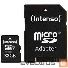 Muu arvutitarvik Intenso  MEMORY MICRO SDHC 32GB C10/W/ADAPTER 3433480 