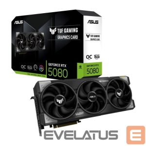 Graafikakaart / ideokaardid Asus  Graphics Card||NVIDIA GeForce RTX 5080|16 GB|GDDR7|256 bit|PCIE 5.0 16x|Triple slot Fansink|2xHDMI|3xDisplayPort|TUF-RTX5080-O16G-GAMING 