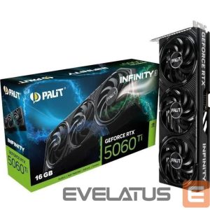 Graafikakaart / ideokaardid Palit  Graphics Card||NVIDIA GeForce RTX 5060 Ti|16 GB|GDDR7|128 bit|PCIE 5.0 16x|Memory 1750 MHz|Triple slot Fansink|1xHDMI|3xDisplayPort|NE7506T019T1-GB2061S 