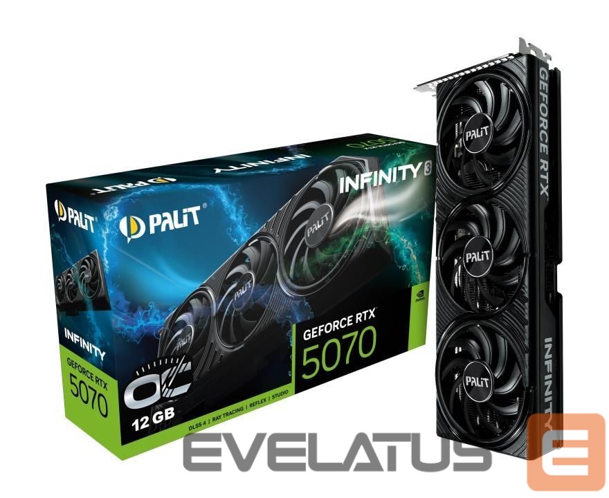 Graafikakaart / ideokaardid Palit Graphics Card||NVIDIA GeForce RTX 5070|12 GB|GDDR7|192 bit|PCIE 5.0 16x|Triple slot Fansink|NE75070S19K9-GB2050S
