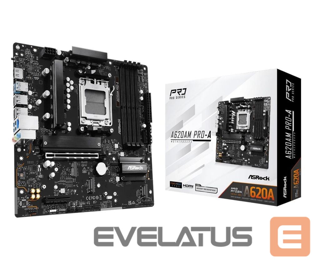 AMD protsessori emaplaat Asrock Mainboard||AMD A620A|SAM5|Micro-ATX|Memory DDR5|Memory slots 4|A620AMPRO-A