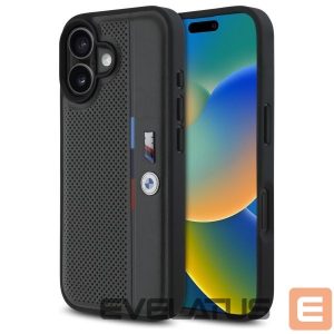 Muu telefoni lisavarustus BMW  BMW M Perforated Tricolor Detail Line iPhone 16 Case - Dark Gray 