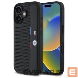 Muu telefoni lisavarustus BMW  BMW M Perforated Tricolor Detail Line iPhone 16 Case - Black 