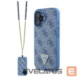 Muu telefoni lisavarustus Guess  Guess Leather Metal Logo Strass Crossbody Case for iPhone 16 - Blue 