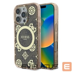 Muu telefoni lisavarustus Guess  Guess IML Peony On 4G Background MagSafe Case for iPhone 16 Pro - Brown 