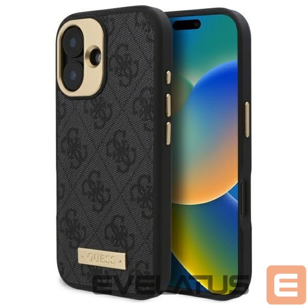 Muu telefoni lisavarustus Guess Guess 4G Logo Plate MagSafe Case for iPhone 16 Plus - Black