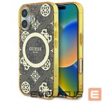 Muu telefoni lisavarustus Guess  Guess IML Peony On 4G Background MagSafe iPhone 16 Case - Brown 